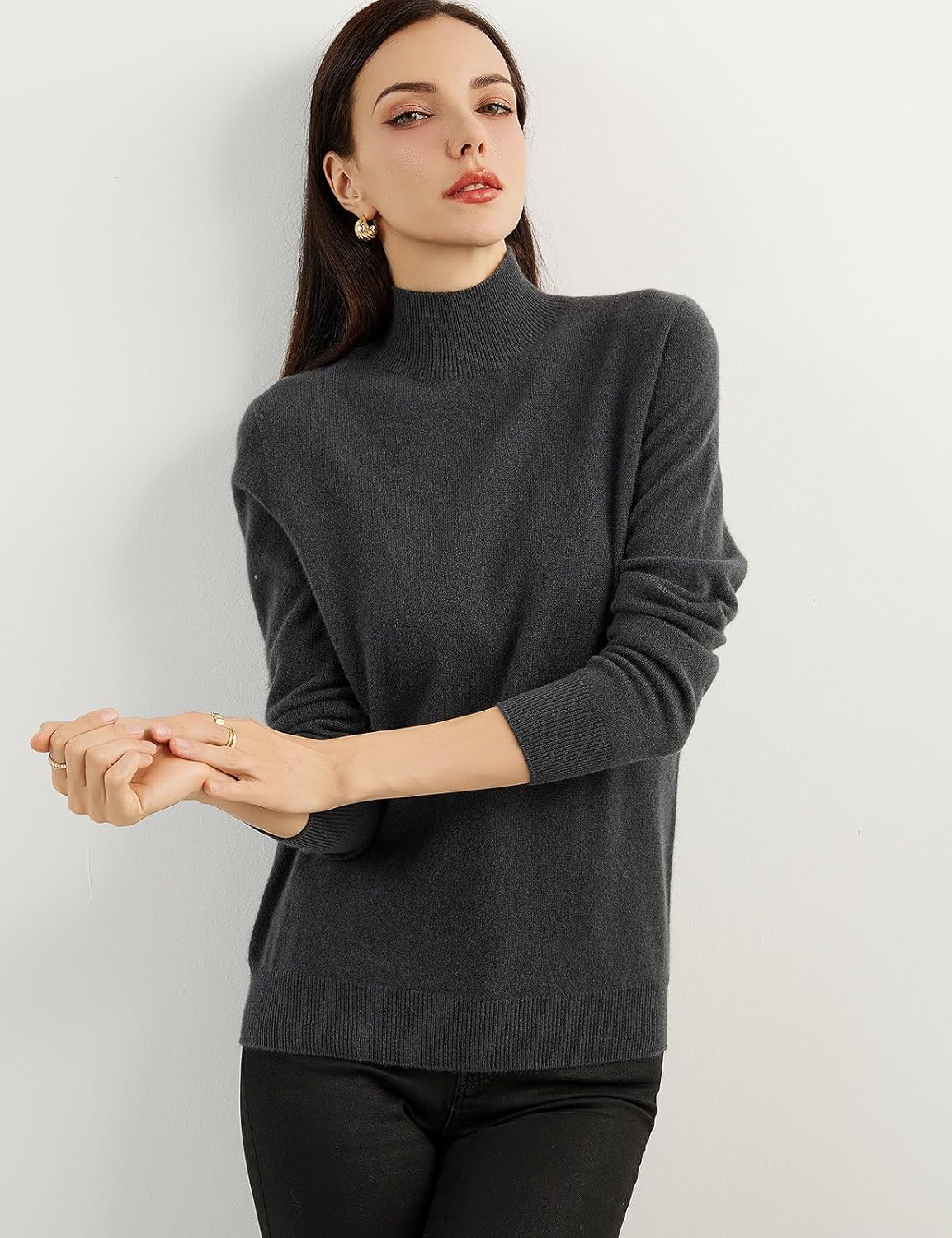 Mongolian Cashmere Mockneck Sweater
