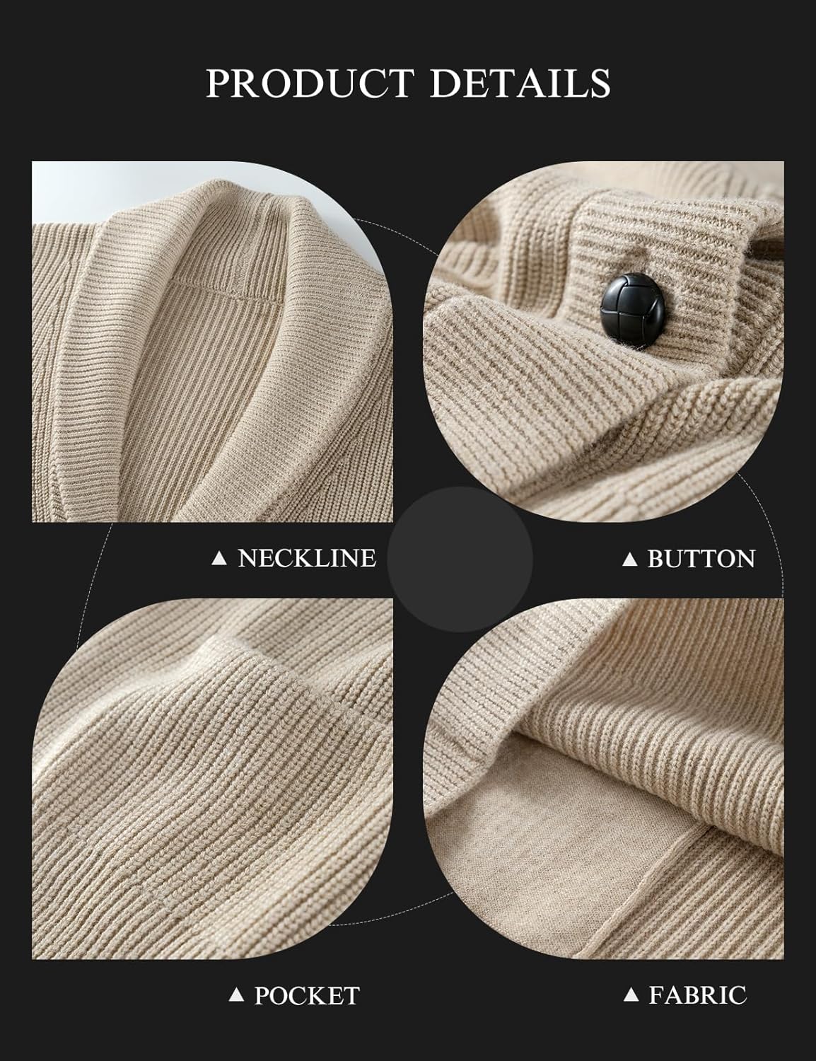 Merino Wool Blend V-Neck Button Cardigan with Pocket