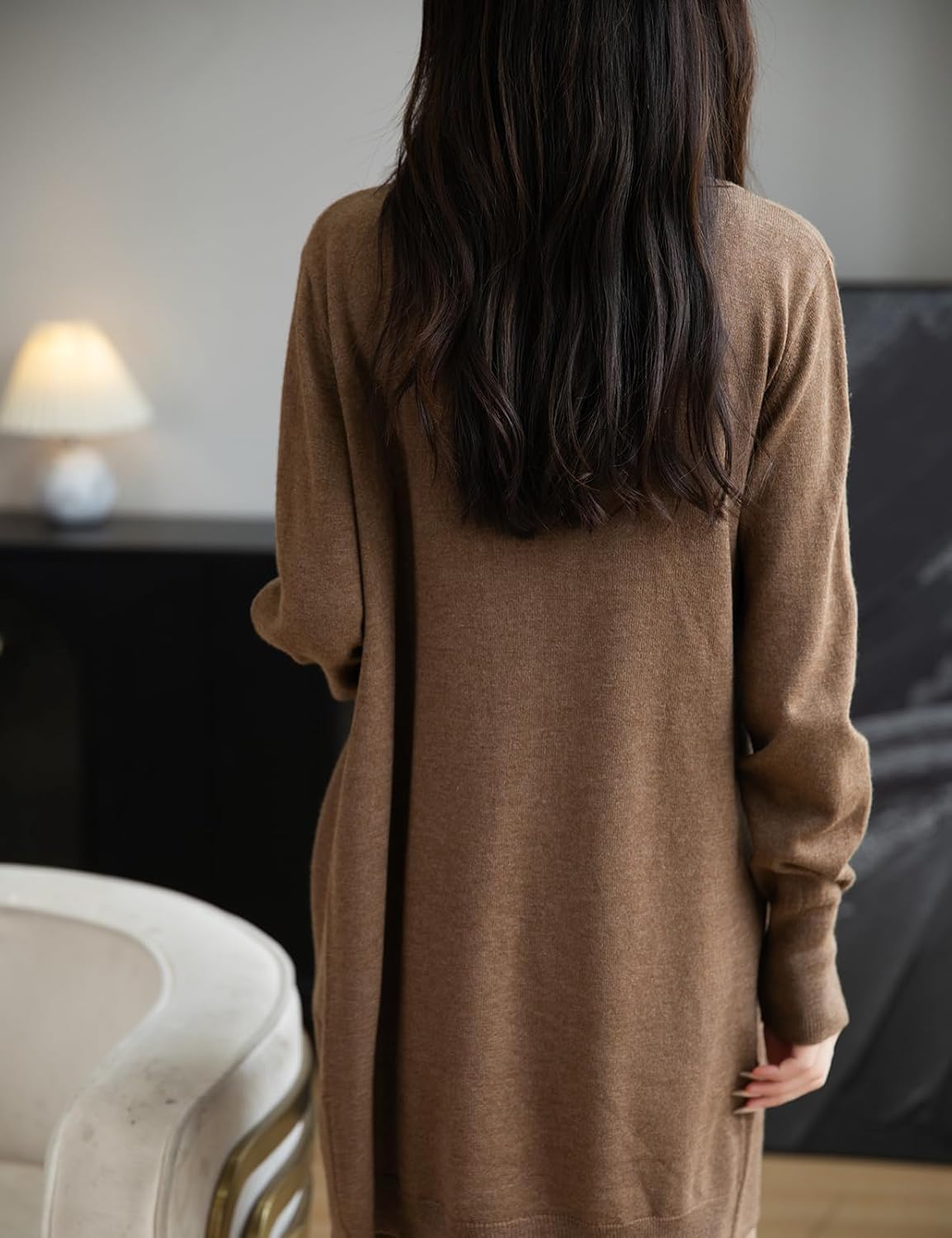 Merino Wool Blend Knit Cardigan Sweater