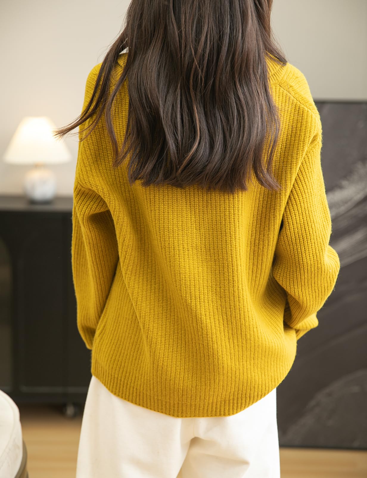 100% Merino Wool V-Neck Button Cardigan